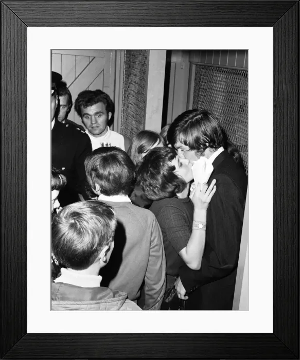 Framed Print : Wolverhampton Wanderers vs. Nottingham Forest Peter Knowles is kissed by a girl