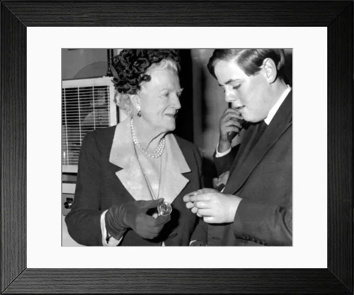 Framed Print : Lady Spencer-Churchill struck the first Churchill crown piece at the Royal Mint to Framed Print : Lady Spencer-Churchill struck the first Churchill crown piece at the Royal Mint to