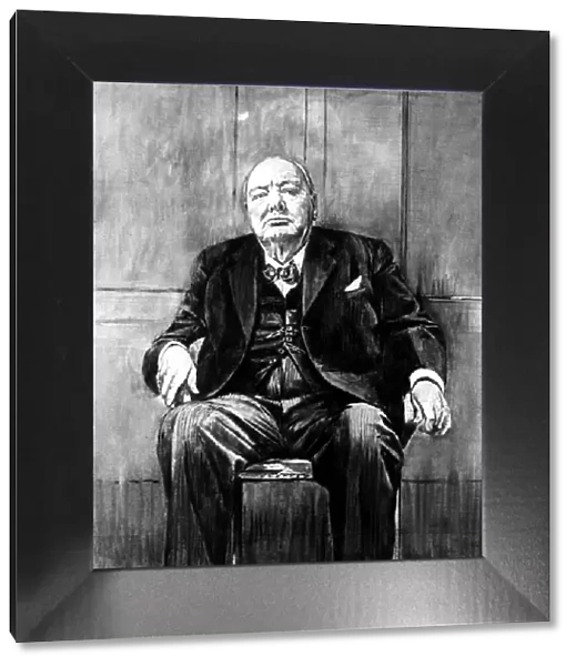 A portrait of Sir Winston Churchill painted by Mr Graham Sutherland