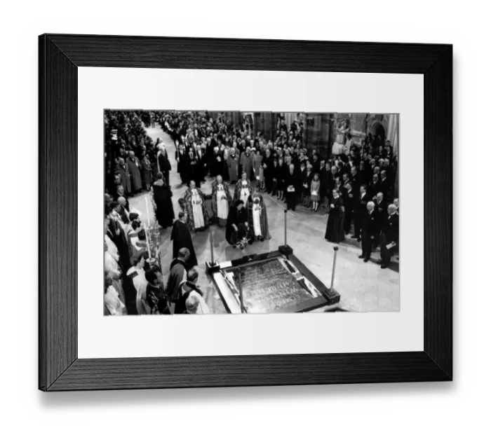 Framed Print : The green marble memorial stone at Westminister Abbey for Sir Winston Churchill is Framed Print : The green marble memorial stone at Westminister Abbey for Sir Winston Churchill is