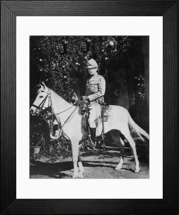 Framed Print : Sir Winston Churchill in khaki service dress outside the bungalow he shared with other Framed Print : Sir Winston Churchill in khaki service dress outside the bungalow he shared with other