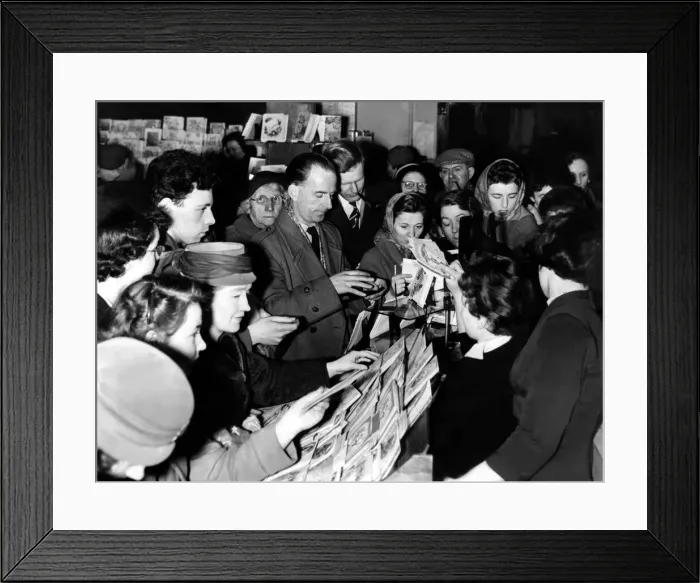 Framed Print : People crush around the stationary counter in Fenwicks, Newcastle Framed Print : People crush around the stationary counter in Fenwicks, Newcastle