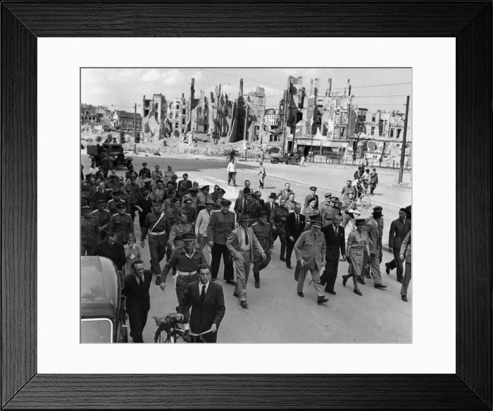 Framed Print : Prime Minister Winston Churchill tours the ruined city of Berlin at the end of the Second Framed Print : Prime Minister Winston Churchill tours the ruined city of Berlin at the end of the Second