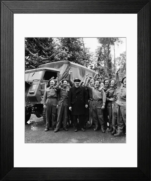 Framed Print : The Prime Minister, Winston Churchill, visited the troops in Normandy, Northern France Framed Print : The Prime Minister, Winston Churchill, visited the troops in Normandy, Northern France