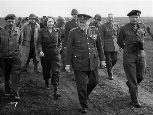 Winston Churchill and Bernard Montgomery cross the Rhine. On March 25th Mr