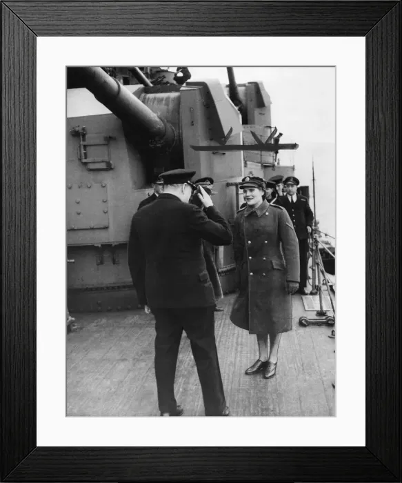 Framed Print : Winston Churchills visit to America; taken at the Port of Embarkation on board HMS