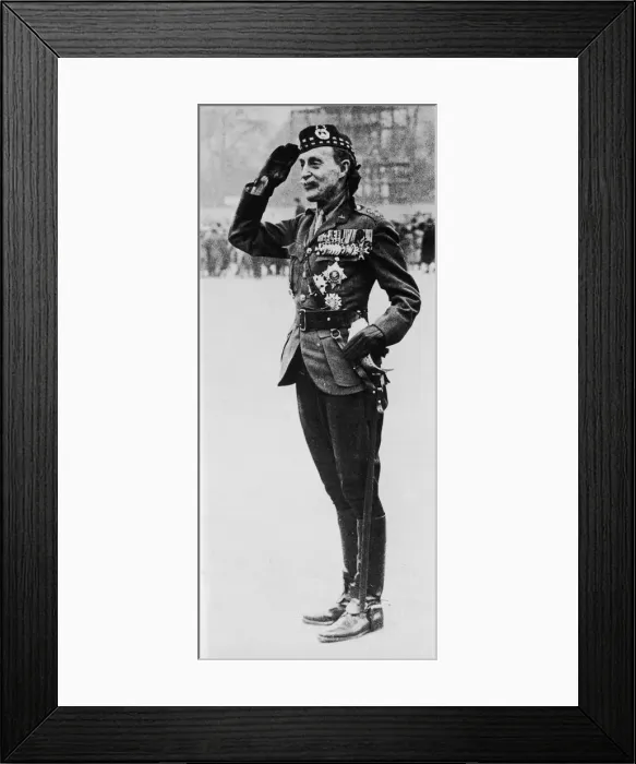 Framed Print : 77 year old General Sir Ian Hamilton takes the salute during a parade in London, 1930
