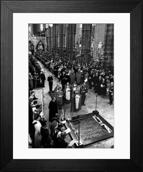 Framed Print : The green marble memorial stone at Westminister Abbey for Sir Winston Churchill is Framed Print : The green marble memorial stone at Westminister Abbey for Sir Winston Churchill is