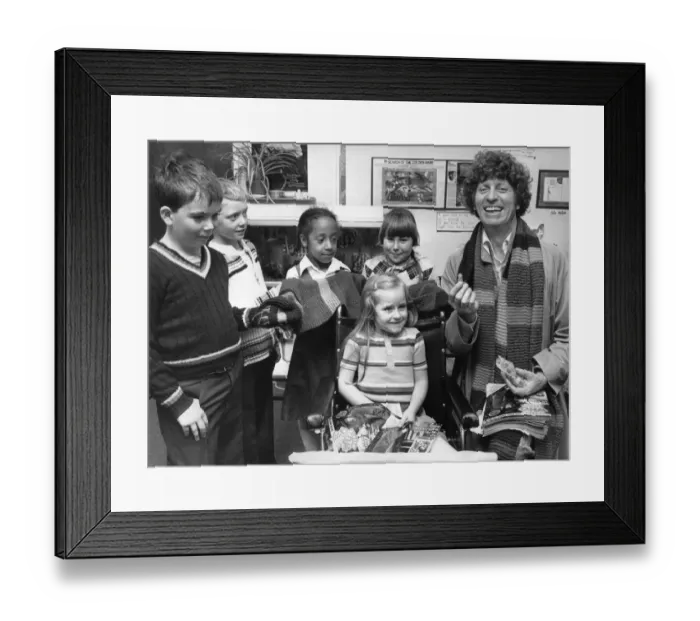 Framed Print : Dr Who dropped in on Annie Osborn Junior School, in Coventry today with gifts for some