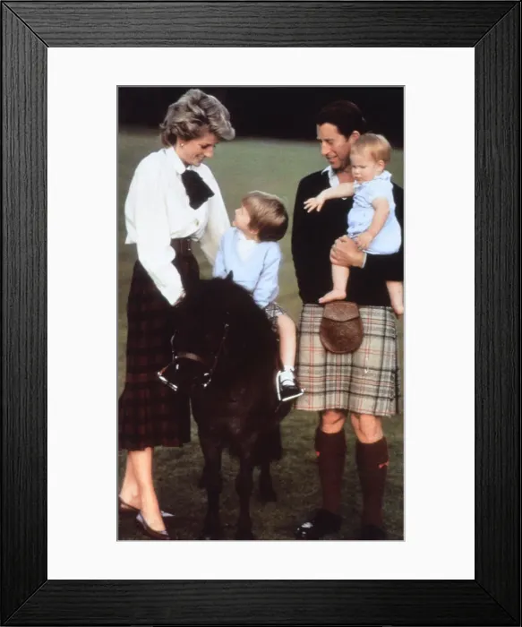 Framed Print : Prince Charles with the Princess of Wales and sons Harry Framed Print : Prince Charles with the Princess of Wales and sons Harry