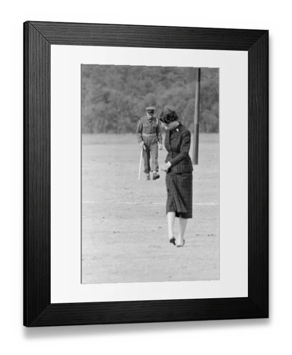 Framed Print : Queen Elizabeth II stamping down the earth on a Polo field Household Brigades Polo