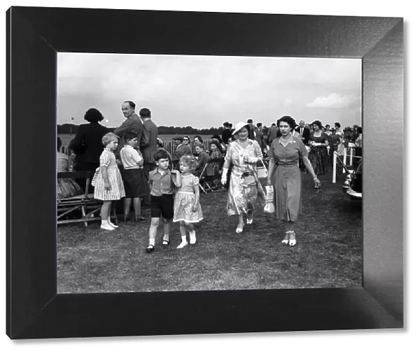 Queen Elizabeth June 1955 and Queen Mother Prince Charles Princess Anne attending