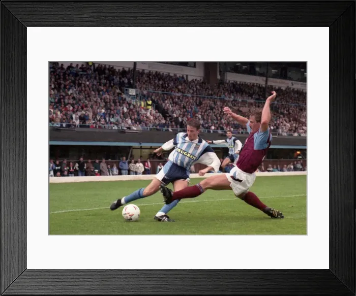 Framed Print : Coventry City v Aston Villa at Highfield Road. The final score was a 1-0 win to the Sky Framed Print : Coventry City v Aston Villa at Highfield Road. The final score was a 1-0 win to the Sky