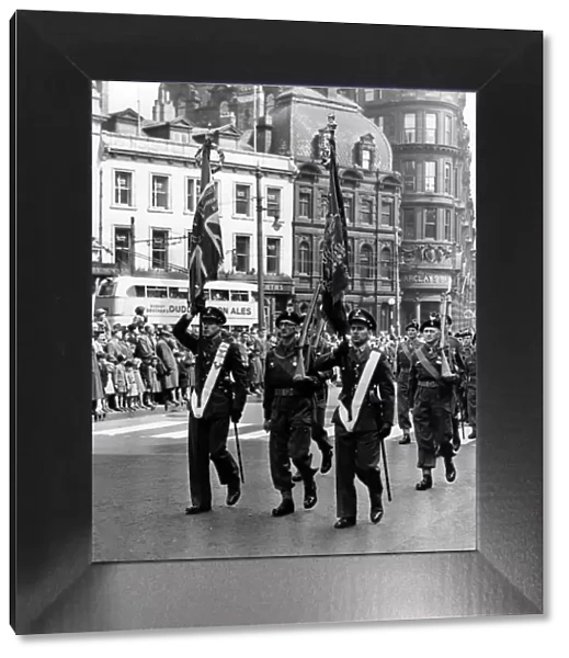 The St Georges Day parade to Newcastle Cathedral on 29th April 1956