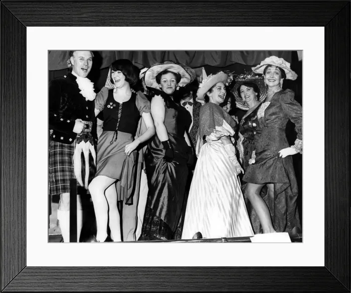 Framed Print : Frills, flounces and hint of knobbly knee in an old style music hall show Framed Print : Frills, flounces and hint of knobbly knee in an old style music hall show