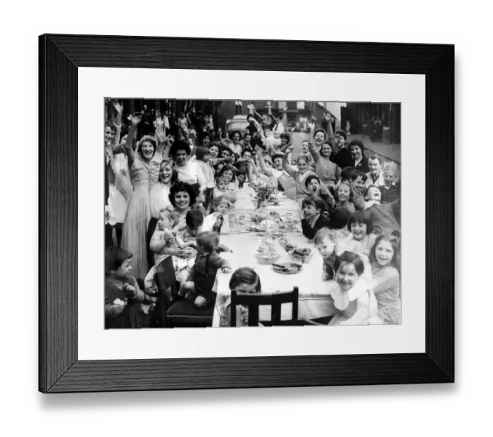 Framed Print : Residents enjoy a street party in Newcastle 7 May 1960 - Unknown details