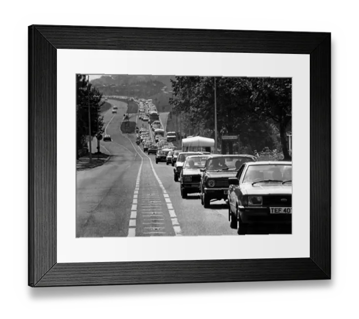Framed Print : Traffic hold up travelling North on the A1 near Stannington in Northumberland