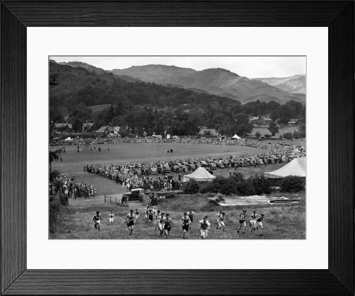 Framed Print : Grasmere Sportsand Show 1951. The Juvenile Guides race, the runners have just left Framed Print : Grasmere Sportsand Show 1951. The Juvenile Guides race, the runners have just left