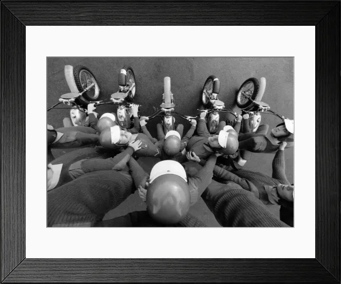 Framed Print : The view from the top of the pyramid of the Royal Artillery Motor Cycle Display Team Framed Print : The view from the top of the pyramid of the Royal Artillery Motor Cycle Display Team
