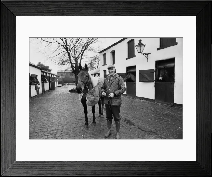 Framed Print : Donald Ginger'McCain, the trainer of three times Grand National winner Red Framed Print : Donald Ginger'McCain, the trainer of three times Grand National winner Red