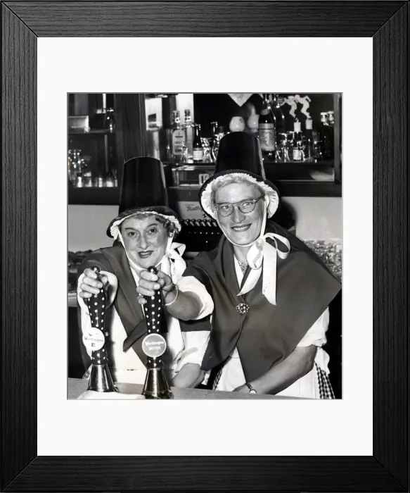 Framed Print : Welsh Costume - The bar maids at the Great Western Hotel, Station Approach Framed Print : Welsh Costume - The bar maids at the Great Western Hotel, Station Approach