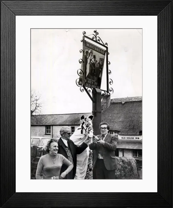 Framed Print : Mari Lwyd - A new sign depiction the old practice of the Mari Lwyd was unveiled Framed Print : Mari Lwyd - A new sign depiction the old practice of the Mari Lwyd was unveiled