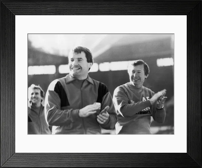 Framed Print : Manchester United manager Alex Ferguson with assistant Archie Knox. January 1988 Framed Print : Manchester United manager Alex Ferguson with assistant Archie Knox. January 1988