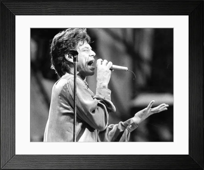 Framed Print : Rolling Stones - Cardiff - 17th July 1990 - Cardiff Arms Park - Mick Jagger