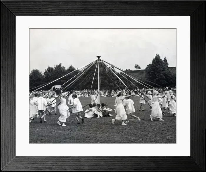 Framed Print : Maypole somewhere in Wales. 26 June 1960 Framed Print : Maypole somewhere in Wales. 26 June 1960