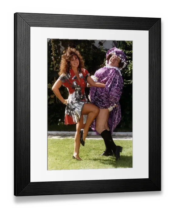 Framed Print : Linda Lusardi Model dancing with Les Dawson
