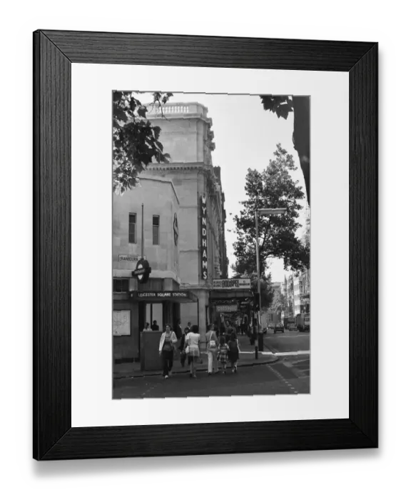 Framed Print : Exterior view of the Wyndhams Theatre adjacent to Leicester Square underground Framed Print : Exterior view of the Wyndhams Theatre adjacent to Leicester Square underground