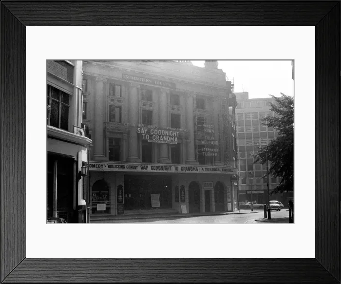 Framed Print : Exterior view of the St Martins Theatre in West Street, London Circa 1971 Framed Print : Exterior view of the St Martins Theatre in West Street, London Circa 1971