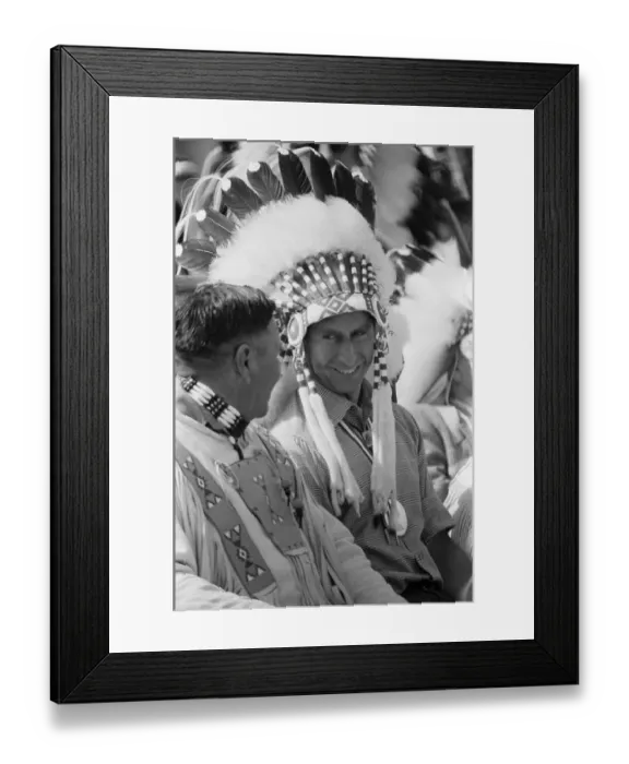 Framed Print : Prince Charles, the Prince of Wales, made a Kainai Blood Indian Chief