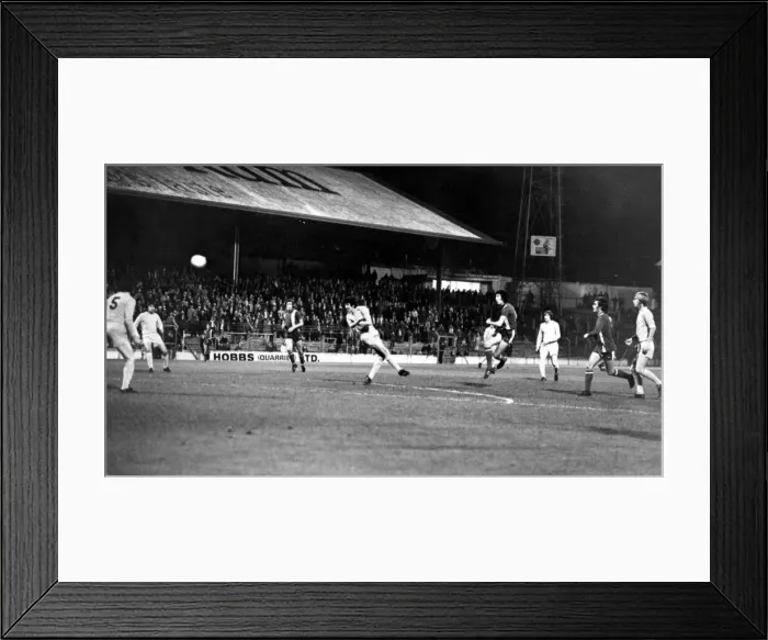 Framed Print : turns and hammers home a super shot after just six minutes of the game v Chesterfield