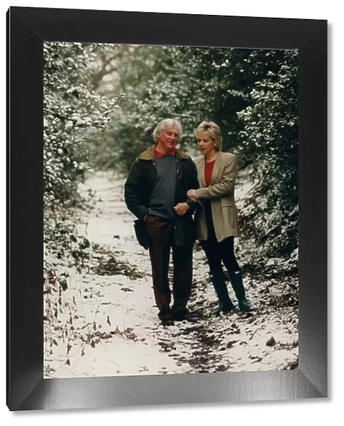 Denise Welch taking a stroll with her father Vin Welch 7 February 1996