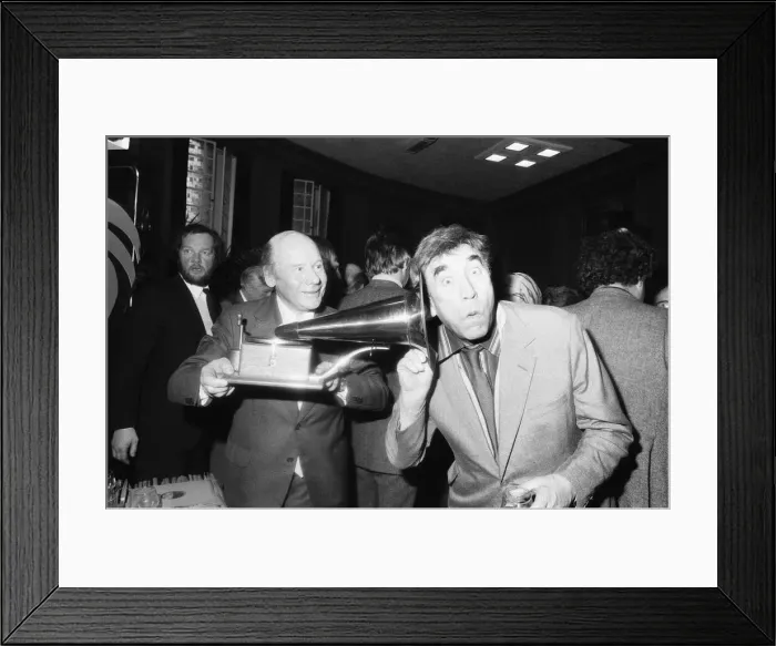 Framed Print : Frankie Howerd at the party for the 40th anniversary of Desert Island Discs seen here Framed Print : Frankie Howerd at the party for the 40th anniversary of Desert Island Discs seen here