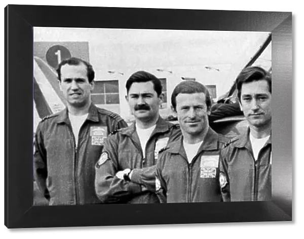 Squadron Leader Dennis Hazell (centre), pictured with his fellow Red Arrows pilots