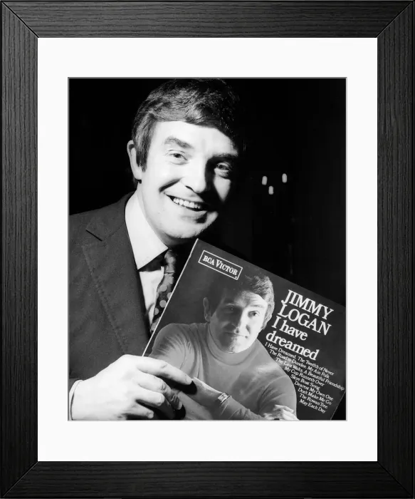 Framed Print : Scottish comedian Jimmy Logan holding a copy of his record I Have Dreamed Framed Print : Scottish comedian Jimmy Logan holding a copy of his record I Have Dreamed
