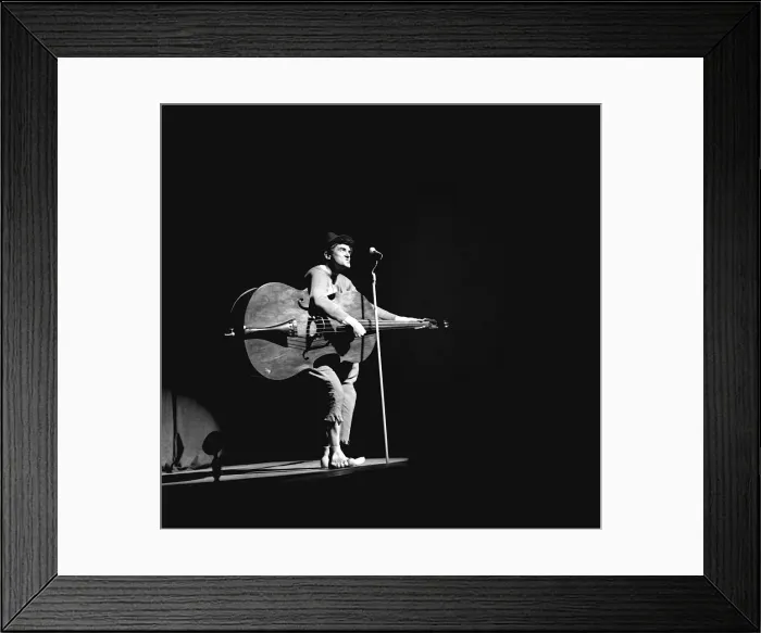 Framed Print : Jimmy Logan on stage with his double bass during a rehearsal for the Royal Varierty Framed Print : Jimmy Logan on stage with his double bass during a rehearsal for the Royal Varierty