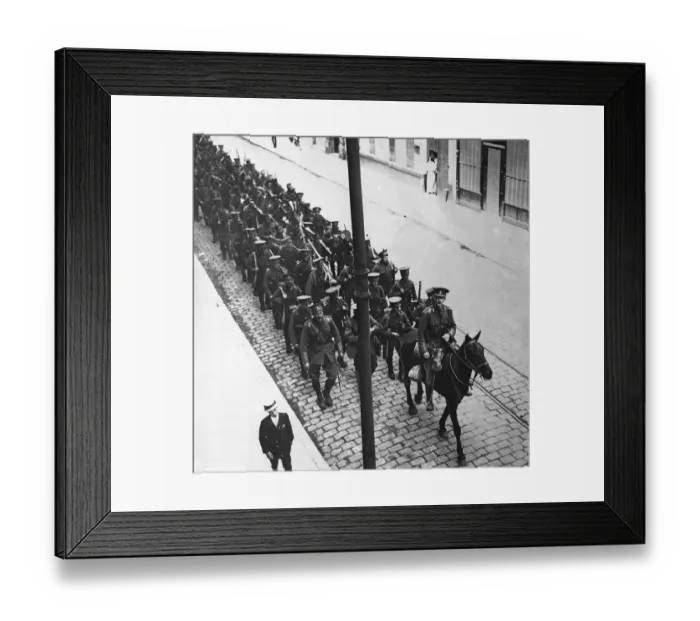 Framed Print : British troops seen here marching up to the front in Northern France Circa 1915 Framed Print : British troops seen here marching up to the front in Northern France Circa 1915