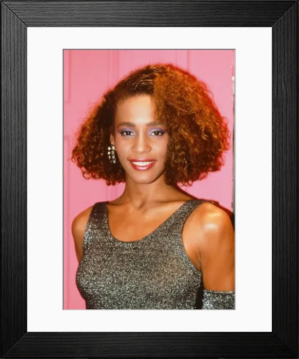 Framed Print : Whitney Houston pictured in London as she topped the British charts on 10th December 1985
