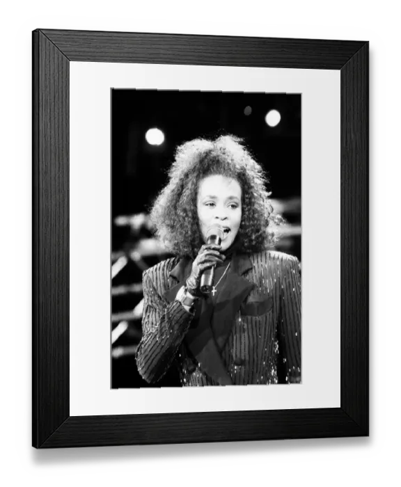 Framed Print : Whitney Houston singing at Freedomfest: Nelson Mandela 70th Birthday Celebration