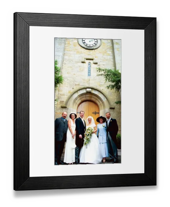 Framed Print : Wedding of Nikola Adams and David Corper, which was attended by family friends Denise