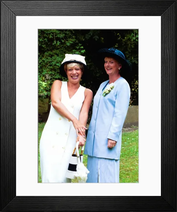 Framed Print : Wedding of Nikola Adams and David Corper, which was attended by family friends Denise Framed Print : Wedding of Nikola Adams and David Corper, which was attended by family friends Denise