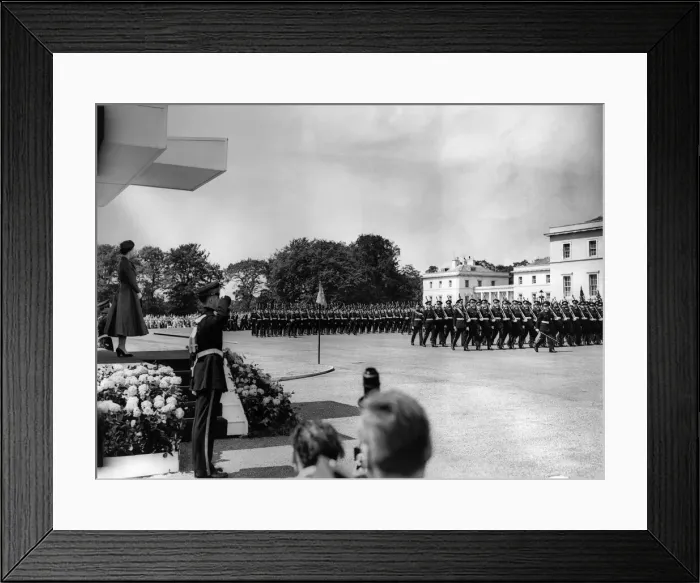 Framed Print : Queen Elizabeth at Sandhurst Military College for the presentation of the new colours Framed Print : Queen Elizabeth at Sandhurst Military College for the presentation of the new colours
