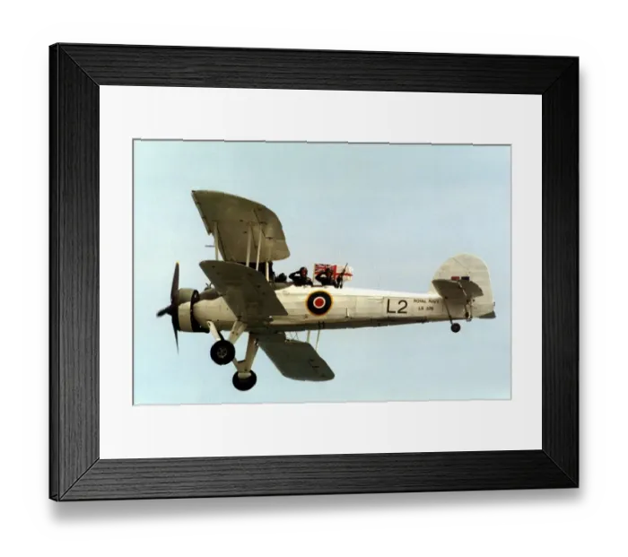 Framed Print : A Fairey Swordfish torpedo bomber aircraft flying in the Sunderland International Airshow