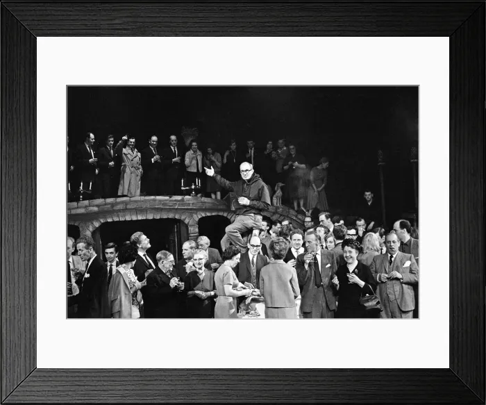 Framed Print : Fourth birthday celebrations for The Mermaid Theatre, built by the actor Sir Bernard Framed Print : Fourth birthday celebrations for The Mermaid Theatre, built by the actor Sir Bernard