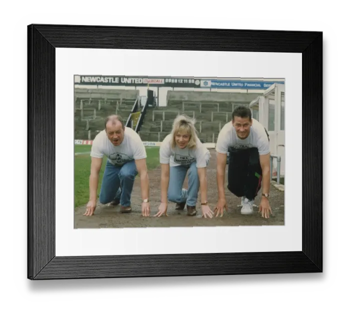 Framed Print : Tim Healy, Denise Welch and footballer Bjoen Kristenson line up for the launch of Framed Print : Tim Healy, Denise Welch and footballer Bjoen Kristenson line up for the launch of