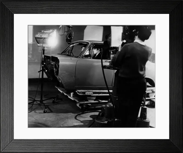 Framed Print : A mock up car is used on the set of the television programme Z Cars by Joseph Brady
