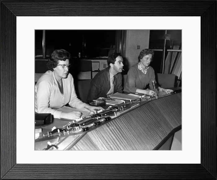 Framed Print : Roger Jenkins (centre, smoking) producer of the BBC television programme Z Cars seen in